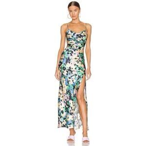NICHOLAS Simone Silk Cowl Neck Floral Maxi Dress Women's Sz 2 Wedding